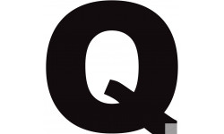Lettre Q noir sur fond blanc (20x20.3cm) - Sticker/autocollant